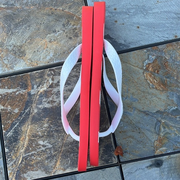 Eden Rock St Barts  Red and White Flip Flops NEW 11 - Picture 2 of 2